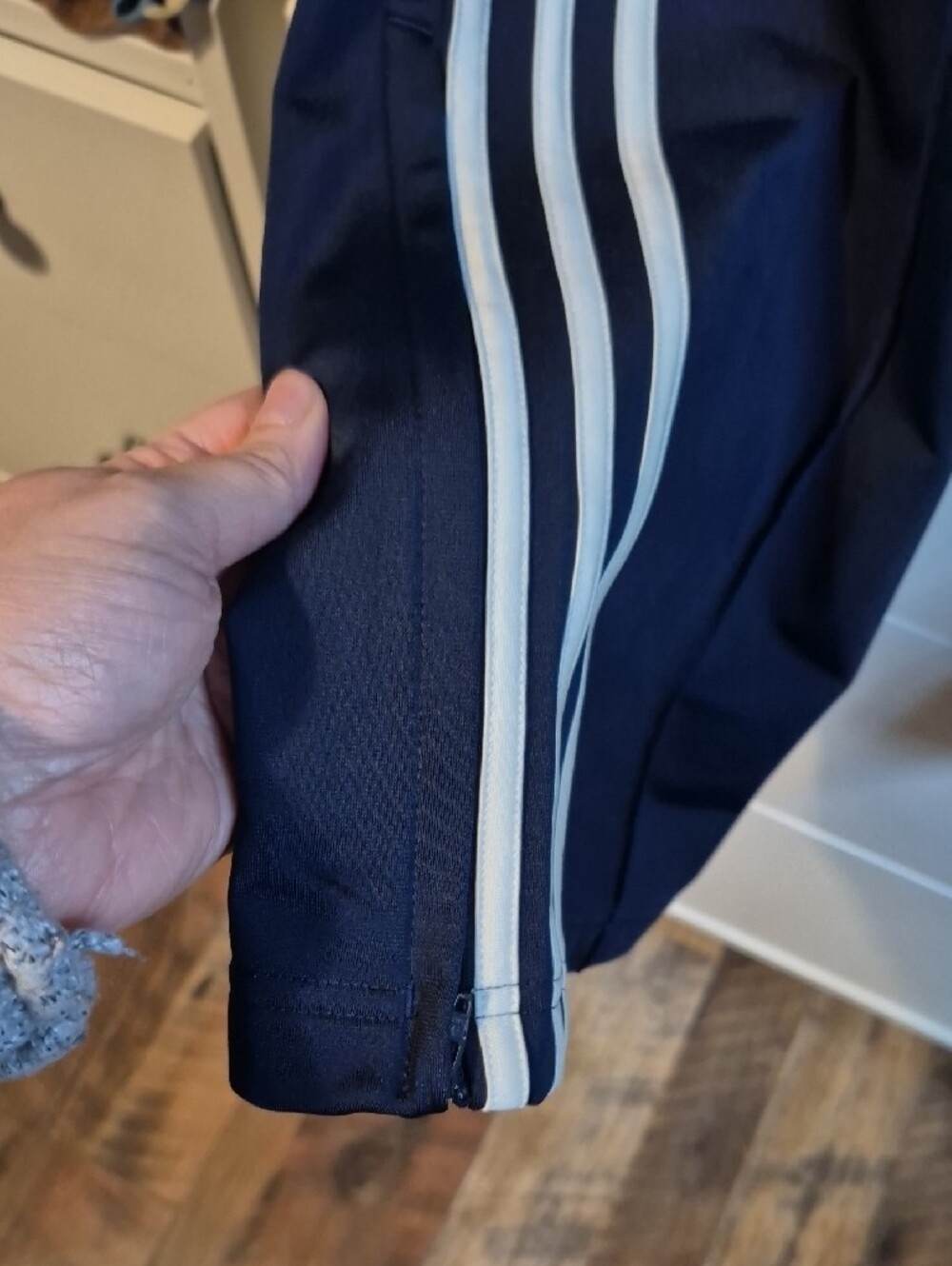 adidas Navy Track Pants with White Side Stripes - Picture 5 of 6